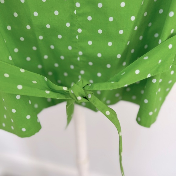 Jones New York Sport Vintage Green Polka Dot Cotton Vest - Picture 7 of 8